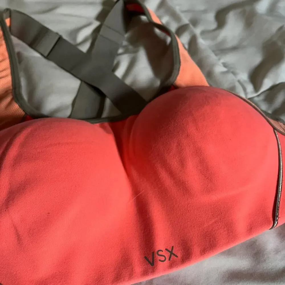 Vintage Y2K Neon Orange VSX Sports Bra from Victoria's Secret